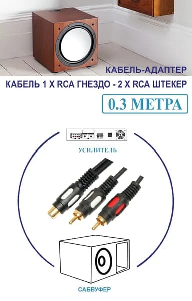 Кабель межблочный, RCA-RCA 0.3м