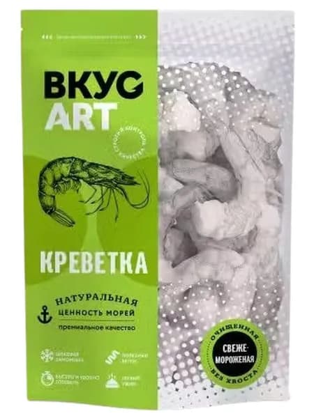 Креветки ВкусАрт очищенные без хвоста замороженные 500 г