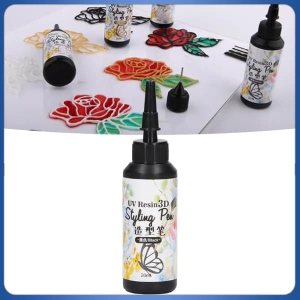 3D UV Resin Liner, высокая прозрачность, для создания контуров и отслеживания черное