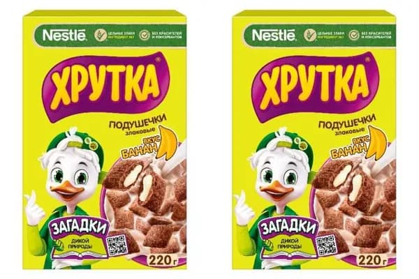Хрутка Готовый завтрак Подушечки банановые 220 г, 2 уп