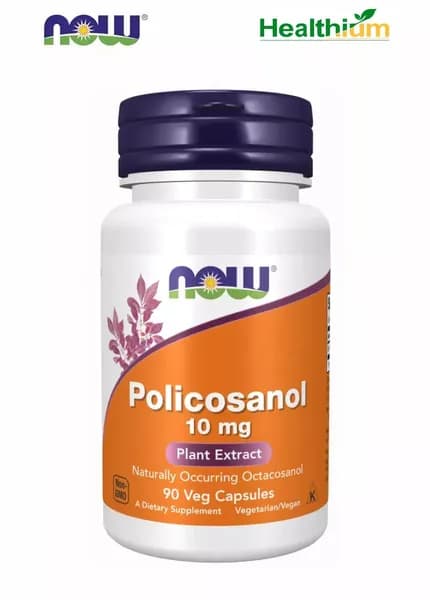 NOW Policosanol 10мг 90 капсул Нау Поликозанол 10 мг для сердечно-сосудистой системы, для снижения холестерина, контроля сахара в крови и иммунитета