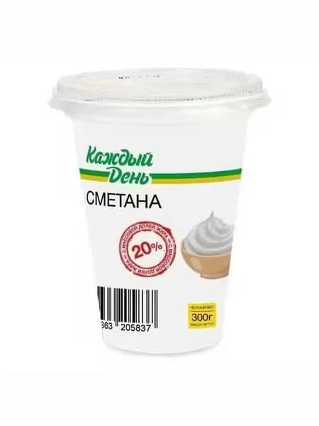 Сметана 20% Каждый День БЗМЖ 300 г