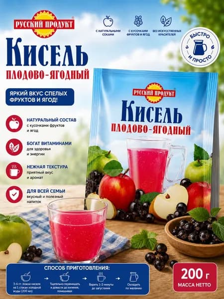 Смесь для приготовления напитка Русский Продукт Кисель плодово-ягодный 190 г
