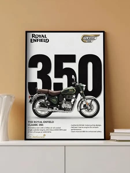 Постер на стену Royal Enfield Classic 350 без рамы (29,7х42см)