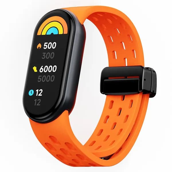 Магнитный силиконовый ремешок, мягкий и удобный, совместимый с Xiaomi Mi Band 10/9/8. Водонепроницаемый и пыленепроницаемый, легкий и дышащий для комфортного ношения, спортивный ремешок.