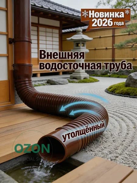 Универсальный гибкий удлинитель водостока 80-100 мм - адаптивная труба для дренажных систем