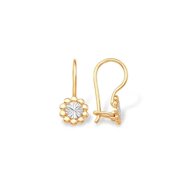 Серьги детские из красного золота 375 пробы 585GOLD