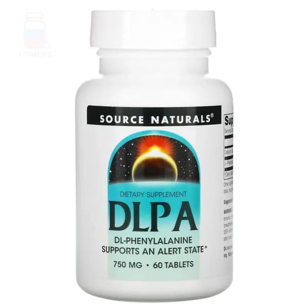 Source Naturals, DLPA (DL-фенилаланин), 750 мг, 60 таблеток