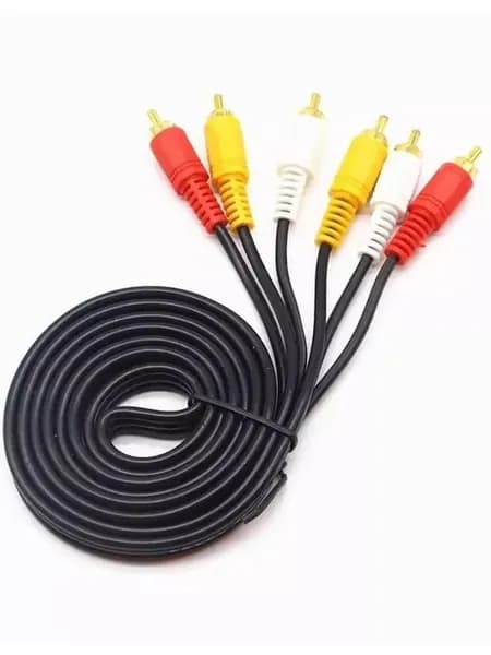 Шнур соединительный для ТВ 3RCA - 3RCA 1.5м, кабель тюльпан для телевизора и цифровой приставки, TV-тюнера