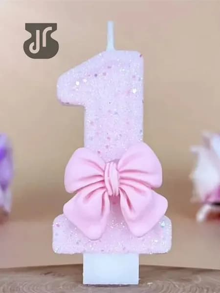 Свечи для торта цифра 0, цифра 1 "1", 7.5 см х 4 см, 1 шт