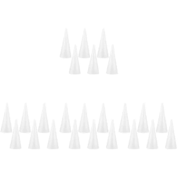 Белые крафтовые пенопластовые конусы для рукоделия и декора, набор из 24 шт