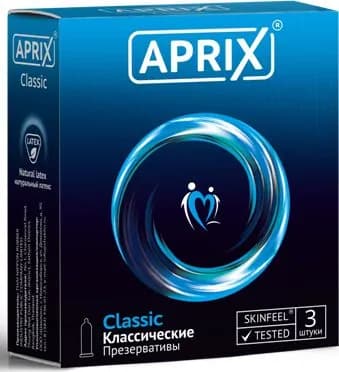 Презервативы Aprix / Априкс Classic классические из мягкого натурального латекса со смазкой 3шт.