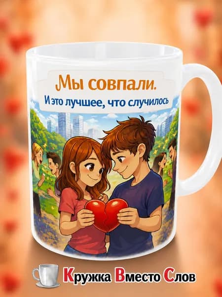 Кружка Вместо Слов "Мы совпали. И это лучшее, что случилось"