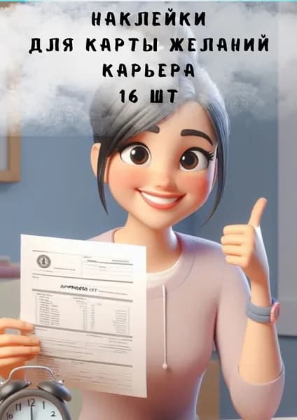 Набор наклеек стикеров Для карты желаний Карьера 16 штук