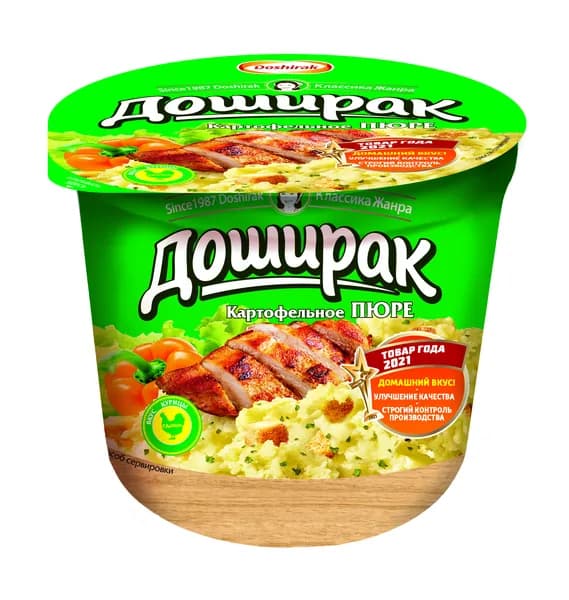 Пюре быстрого приготовления Доширак картофельное со вкусом курицы, 40 г
