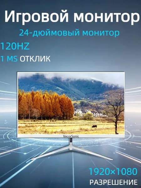 VecorSonic 24" Монитор 120 герц, FULL-HD, IPS (3C24 1k 120Hz ZB-nh4), IPS, 1920x1080 Full HD, 120 Гц, белый