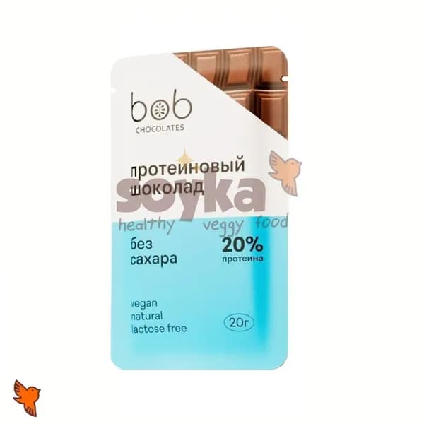 Шоколад протеиновый без сахара Bob, 20г