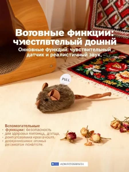 Новая сенсорная плюшевая мышь для кошек, умная игрушка