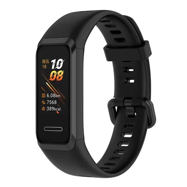 Силиконовый ремешок для фитнес-браслета Huawei Band 4 и Honor Band 5i, чёрный