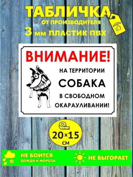Уличная табличка во дворе злая собака