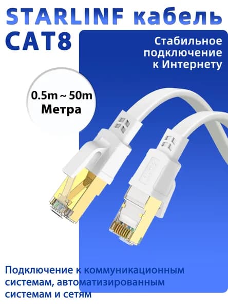 D-Sunty Кабель для интернет-соединения, 0.5 м, белый