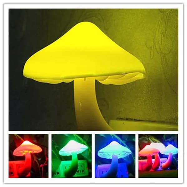 Ночник в форме гриба, RGB LED ночник, вилка США