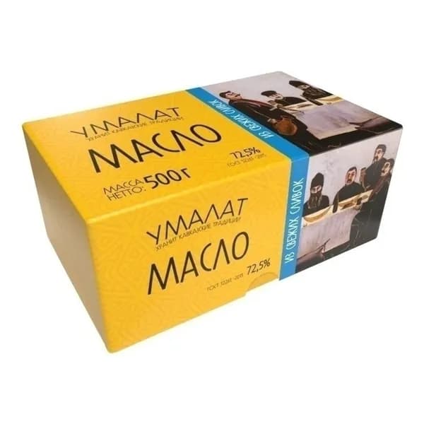 Сладкосливочное масло Умалат Крестьянское 72,5% БЗМЖ 500 г