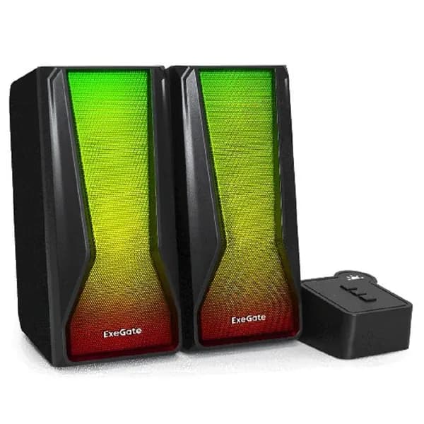 EXEGATE Колонки Accord 230 EX289687RUS питание USB,Bluetooth, 2х3Вт 6Вт RMS , 60 - 20000Гц, цвет черный, RGB подсветка, Color Box