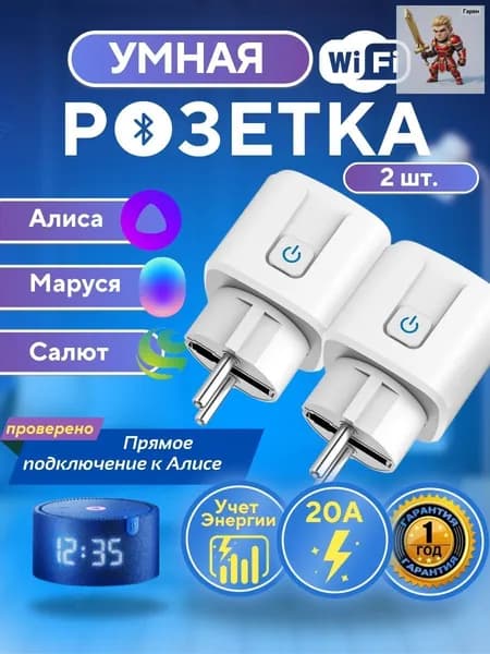 Умная розетка DAIMA 20А - 2 шт