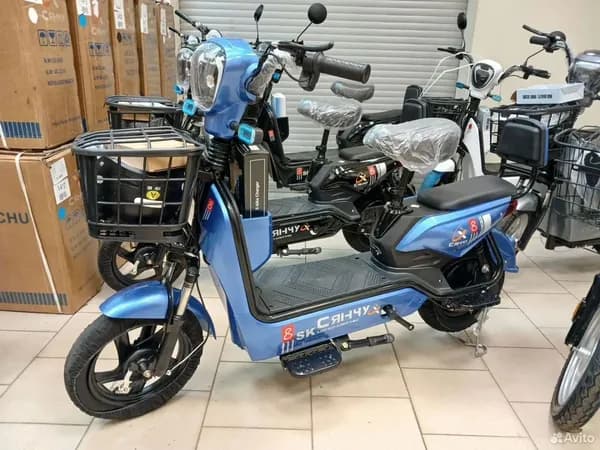 Электро скутер Электровелосипед Сянчу Sk8 800w 16 колеса (на моторе 240w) синий