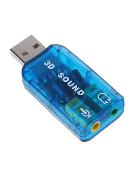 Внешняя звуковая карта USB 2.0 3.5 мм, вход для микрофона и наушников (колонок), внешний аудиоадаптер External Sound Adapter, аудио адаптер ЮСБ 3,5 мм
