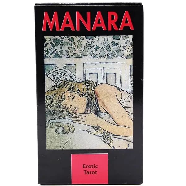 Карты Таро уэйта манара эротическое с железной коробкой / Manara erotic tarot 10*6см.