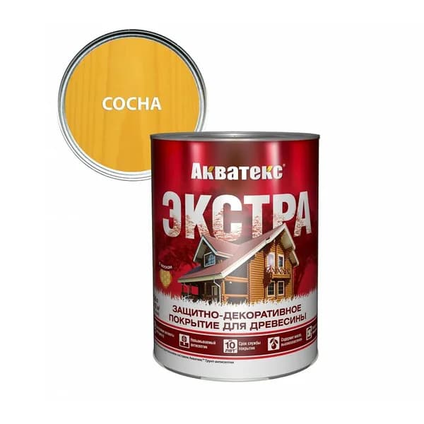 Акватекс-Экстра алкидная пропитка защитно-декоративная для древесины, сосна (0,8л)