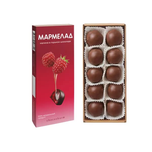 Мармелад So Juicy & Natural Малиновый в натуральном шоколаде, LUKOMORYE,150 г