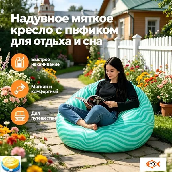 Кресло-мешок, Капвелюр,зеленый