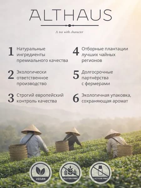 Чай черный в пакетиках ALTHAUS Darjeeling Highlands (Высокогорья Дарджилинга) 20*1,75