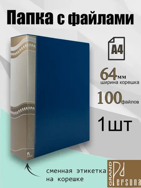Папка с файлами 100л А4, 1шт
