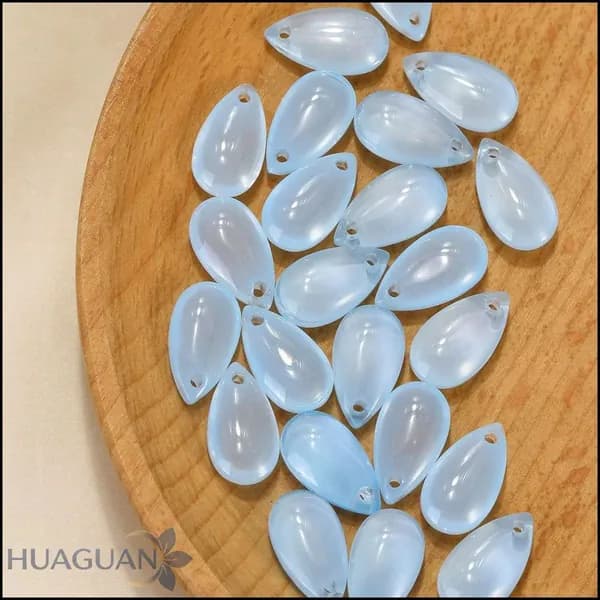 прозрачный 13.8*7.8mm 50 шт./разноцветный/Стеклянные подвески формы капли/Декоративные Кристаллы