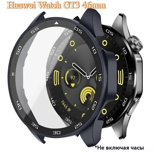 предохранительный кожух бампера совместимые совместимые Huawei Watch GT3 46mm защитный чехол 2 в 1 с экраном из закаленного стекла