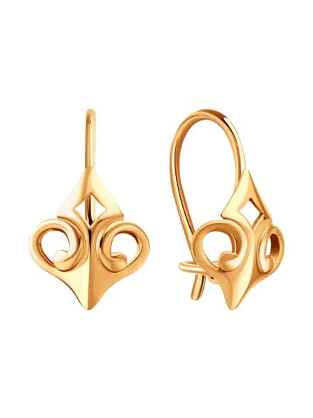 Серьги женские золотые 585 пробы, KARATOV