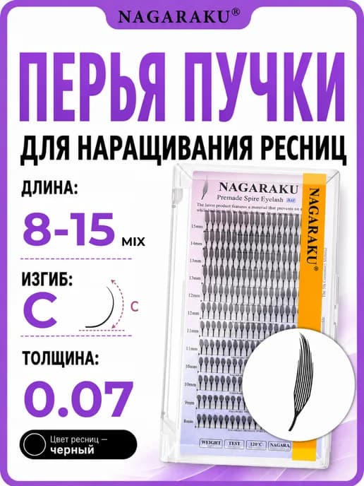 Пучки перья аниме эффект 0.07 C 8-15 микс Spire Нагараку