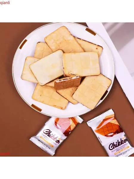 Вафельное печенье с начинкой из какао и молочного шоколада, хрустящее печенье, закуска