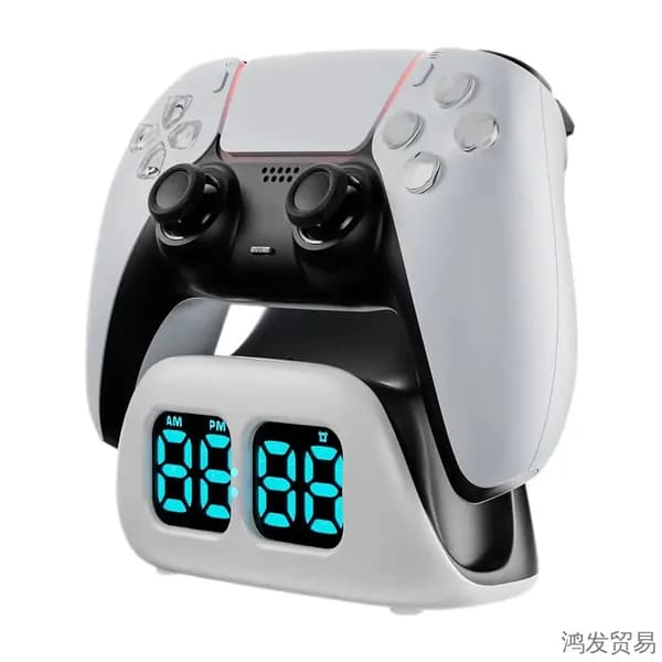 Зарядная станция для геймпада PS5 с цифровыми часами и быстрой зарядкой