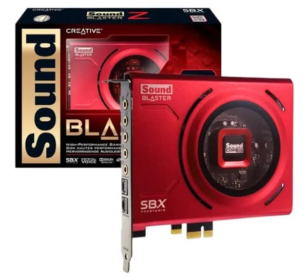 Звуковая карта Creative 5.1 SB1500 Sound Blaster Z Box Retail позолоченные разъёмы внутренняя, разъём PCI-E x1, для современных компьютеров, ОГРОМНАЯ разница со встроенной!