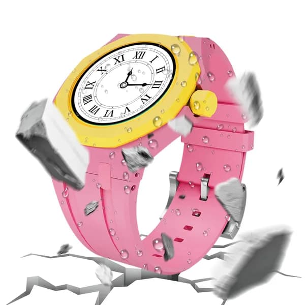 Ремешок для часов Swatch x Royal Pop, керамика и силикон, розовый, установка в 3 часа