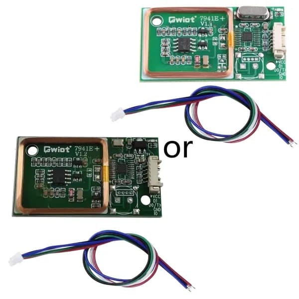 Модуль RFID-считывателя EM4100 125кГц 8см UART 5В, Зеленый