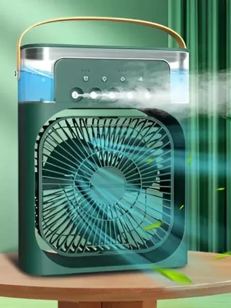 Настольный вентилятор (мини-кондиционер) / увлажнитель МАЛЕНЬКИЙ Mini Cooling Fan, зеленый