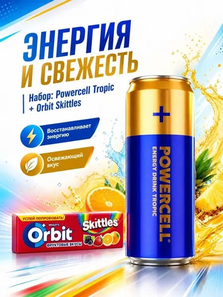 Набор Орбит скитлс + паурэсел тропик