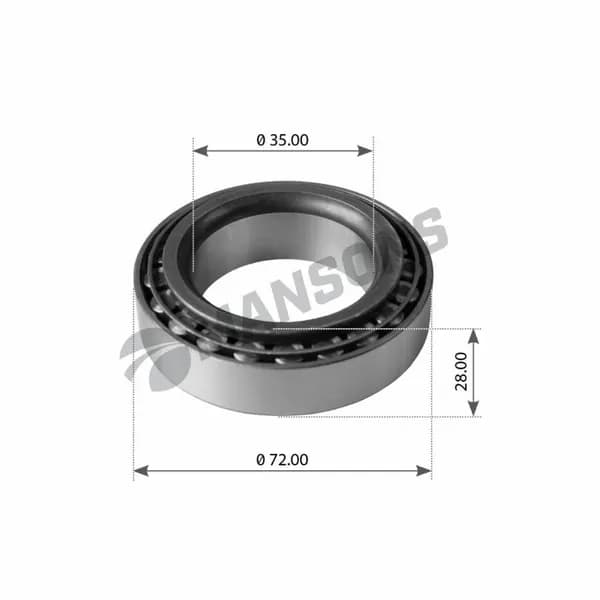 Подшипник ступицы 035*72*28 Renault, MB, Volvo, Iveco (Mansons)