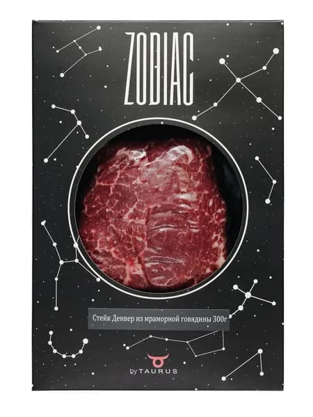 Стейк Денвер из мраморной говядины, 300 г, TAURUS, охлажденный
